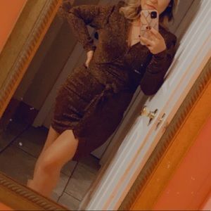 Copper long sleeve dress